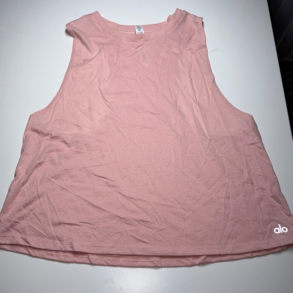 ALO Yoga Pink Sleeveless Tank Top Relaxed Fit